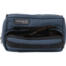 Thrashin Supply Co. Handlebar Bag Plus expanded storage in ballistic nylon with microfiber eyewear pocket mounted to Harley-Davidson handlebars