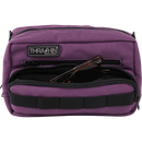 Thrashin Supply Co. Handlebar Bag Plus expanded storage in ballistic nylon with microfiber eyewear pocket mounted to Harley-Davidson handlebars