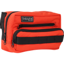Thrashin Supply Co. Handlebar Bag Plus expanded storage in ballistic nylon with microfiber eyewear pocket mounted to Harley-Davidson handlebars