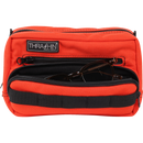 Thrashin Supply Co. Handlebar Bag Plus expanded storage in ballistic nylon with microfiber eyewear pocket mounted to Harley-Davidson handlebars