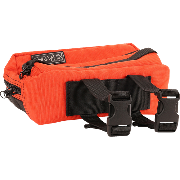 Thrashin Supply Co. Handlebar Bag Plus expanded storage in ballistic nylon with microfiber eyewear pocket mounted to Harley-Davidson handlebars