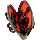 Thrashin Supply Co. Slim Handlebar Bag in black ballistic nylon mounted between fairing and gas tank on Harley-Davidson