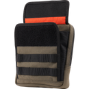 Thrashin Supply Co. Slim Handlebar Bag in black ballistic nylon mounted between fairing and gas tank on Harley-Davidson