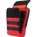 Thrashin Supply Co. Slim Handlebar Bag in black ballistic nylon mounted between fairing and gas tank on Harley-Davidson