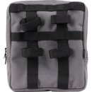Thrashin Supply Co. Slim Handlebar Bag in black ballistic nylon mounted between fairing and gas tank on Harley-Davidson