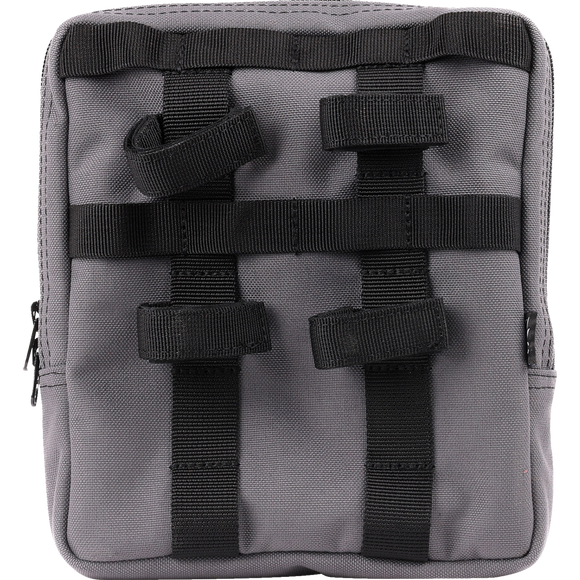 Thrashin Supply Co. Slim Handlebar Bag in black ballistic nylon mounted between fairing and gas tank on Harley-Davidson