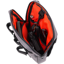 Thrashin Supply Co. Slim Handlebar Bag in black ballistic nylon mounted between fairing and gas tank on Harley-Davidson