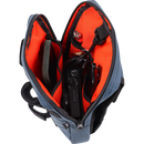 Thrashin Supply Co. Slim Handlebar Bag in black ballistic nylon mounted between fairing and gas tank on Harley-Davidson
