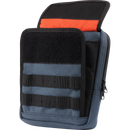 Thrashin Supply Co. Slim Handlebar Bag in black ballistic nylon mounted between fairing and gas tank on Harley-Davidson