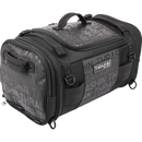 Thrashin Supply Co. Passenger Bag in black ballistic nylon with expandable dual-zipper design and hi-viz orange interior
