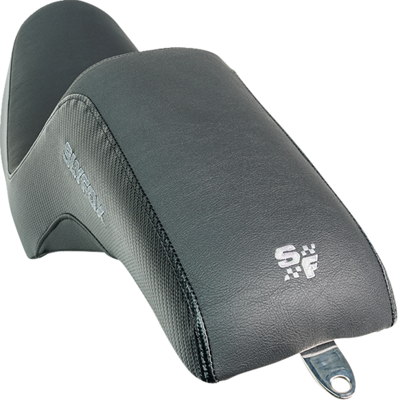 SLYFOX Drifter Seat - Gray Logo - Black Vinyl - Smooth - FXR '82-'00 SlyFox4681B