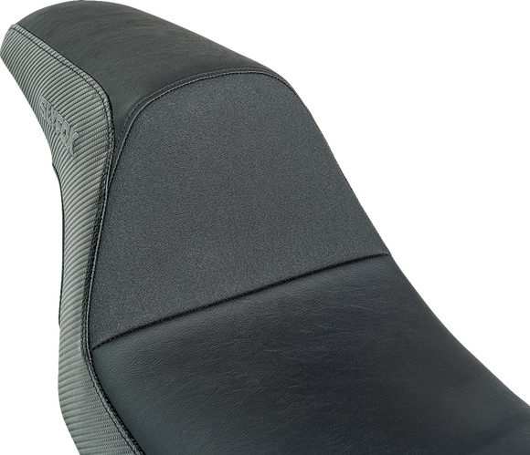 SLYFOX Drifter Seat - Gray Logo - Black Vinyl - Smooth - FXR '82-'00 SlyFox4681B
