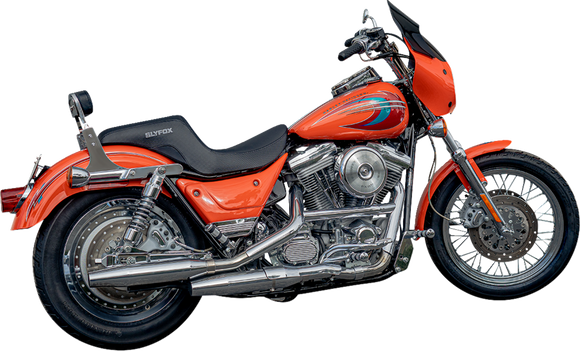 SLYFOX Drifter Seat - Gray Logo - Black Vinyl - Smooth - FXR '82-'00 SlyFox4681B