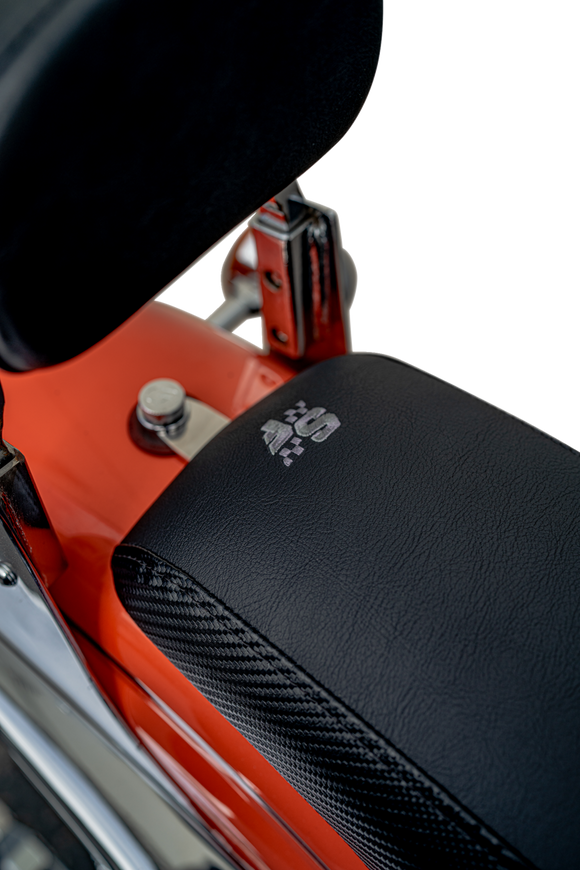SLYFOX Drifter Seat - Gray Logo - Black Vinyl - Smooth - FXR '82-'00 SlyFox4681B