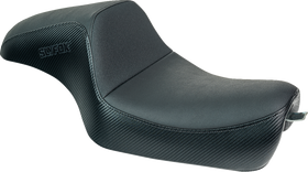 SLYFOX Drifter Seat - Black Logo - Black Vinyl w/ Slipstop - Carbon Fiber - XL '04-'22 4684A-slyfox