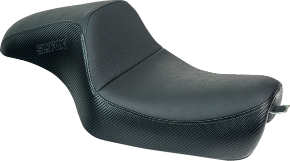 SLYFOX Drifter Seat - Black Logo - Black Vinyl w/ Slipstop - Carbon Fiber - XL '04-'22 4684A-slyfox