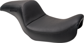 SLYFOX Drifter Seat - Black Logo - Black Vinyl w/ Slipstop - Carbon Fiber - Dyna '96-'03 4683A-slyfox