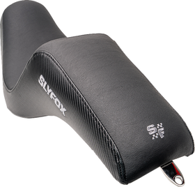 SLYFOX Drifter Seat - Gray Logo - Black Vinyl w/ Slipstop - Carbon Fiber - Dyna '96-'03 4883B-slyfox