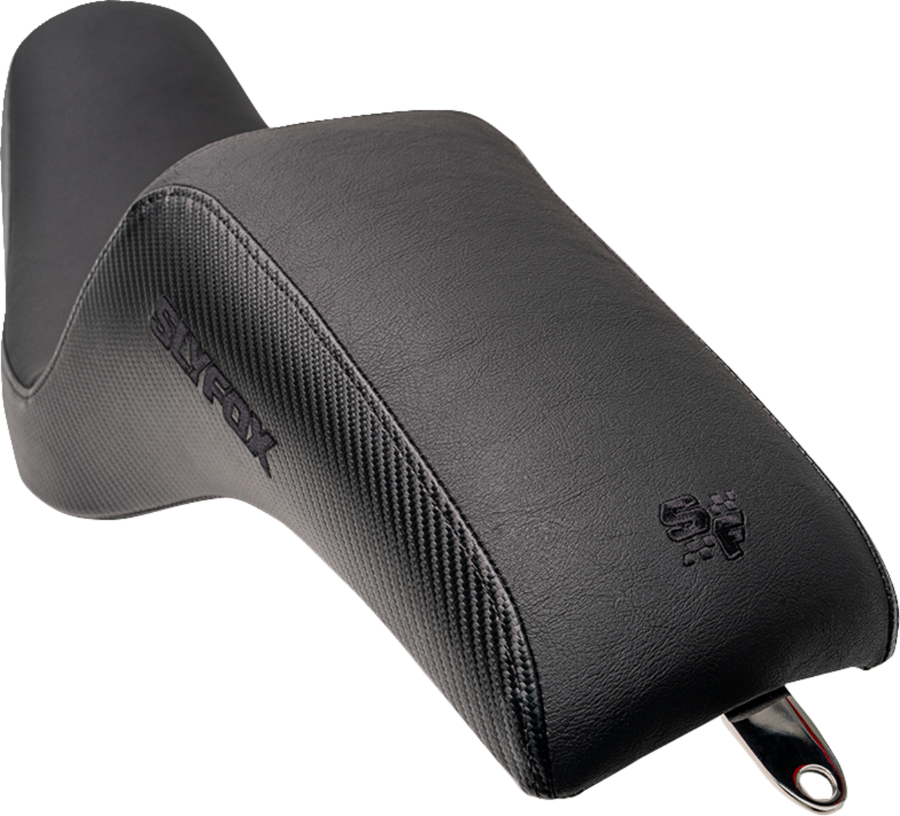 SLYFOX Drifter Seat - Black Logo - Black Vinyl w/ Slipstop - Carbon Fiber - Dyna '96-'03 4683A-slyfox