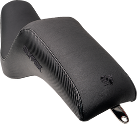 SLYFOX Drifter Seat - Black Logo - Black Vinyl w/ Slipstop - Carbon Fiber - Dyna '96-'03 4683A-slyfox