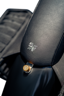 SLYFOX Drifter Seat - Gray Logo - Black Vinyl w/ Slipstop - Carbon Fiber - XL '04-'22 4684B-slyfox