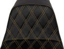 SADDLEMEN Pro Series SDC Performance Seat - Carbon Fiber/Lumbar Gripper - Gold Stitch - Dyna '06-'17 SC80604GOL