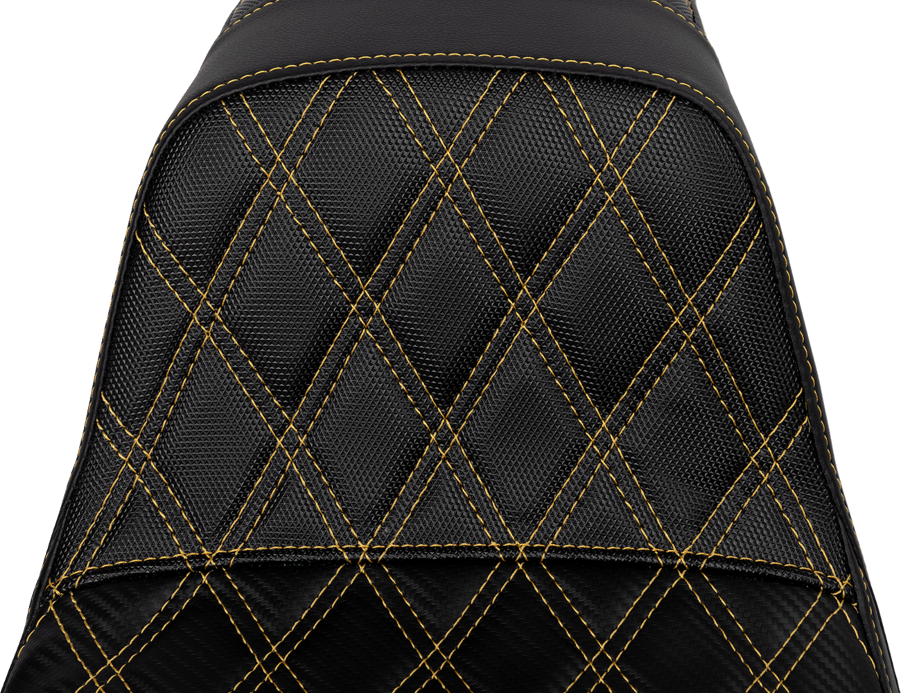SADDLEMEN Pro Series SDC Performance Seat - Carbon Fiber/Lumbar Gripper - Gold Stitch - Dyna '06-'17 SC80604GOL