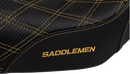 SADDLEMEN Pro Series SDC Performance Seat - Carbon Fiber/Lumbar Gripper - Gold Stitch - Dyna '06-'17 SC80604GOL