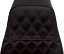 SADDLEMEN Pro Series SDC Performance Seat - Carbon Fiber/Lumbar Gripper - Red Stitch - Dyna '06-'17 SC80604RED