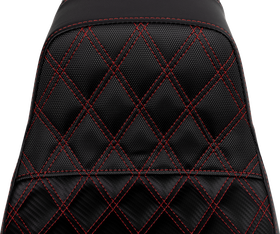 SADDLEMEN Pro Series SDC Performance Seat - Carbon Fiber/Lumbar Gripper - Red Stitch - Dyna '06-'17 SC80604RED