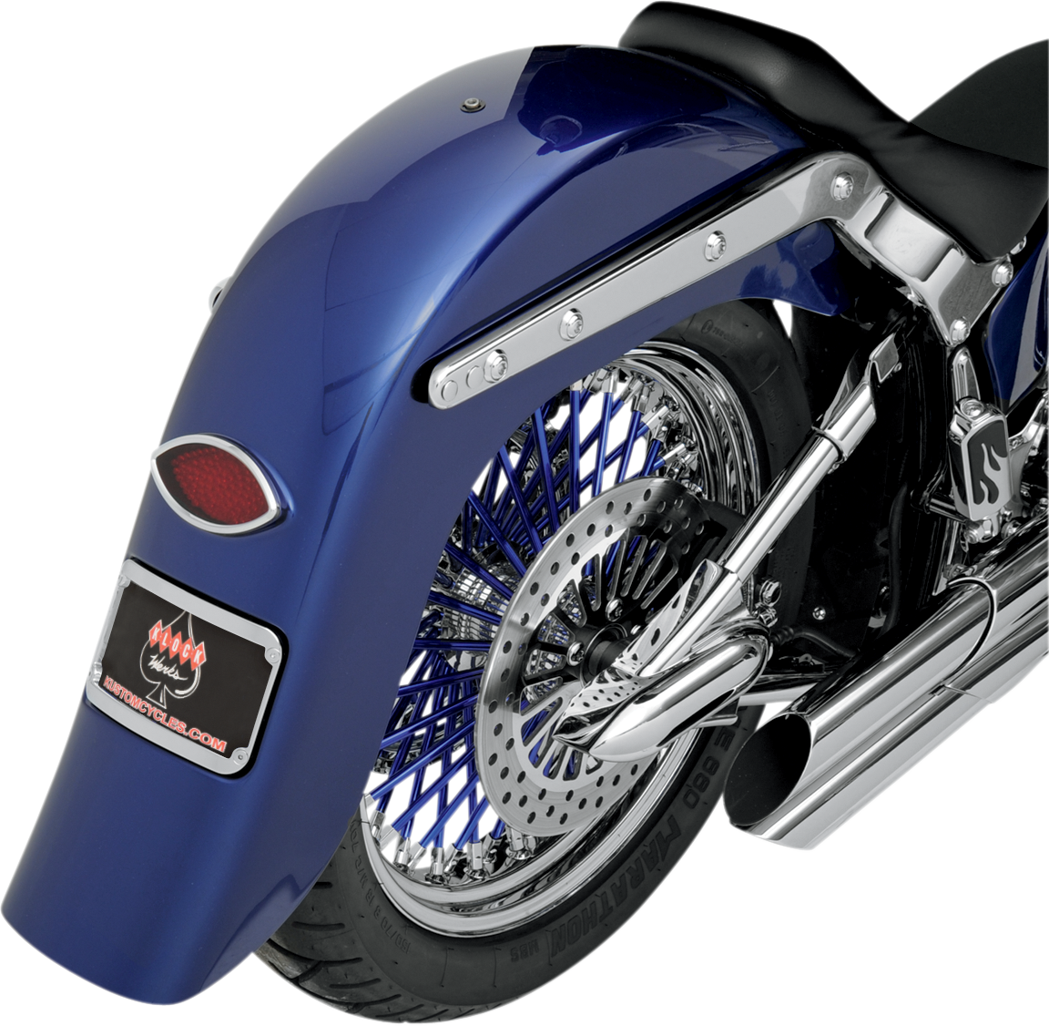 KLOCK WERKS Benchmark 4" Stretched Rear Fender - Frenched - Unfinished - For Custom Application KWF-02-0400