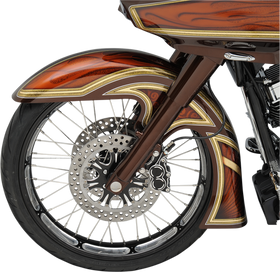 KLOCK WERKS Level Front Fender Kit - For Raked Trees - Black - Steel - 23" KWF-01-0249