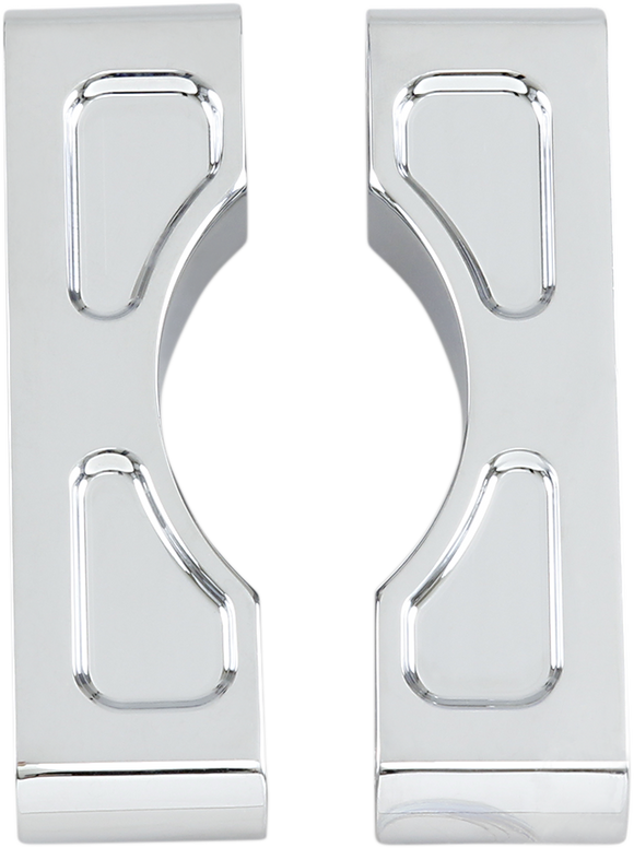 KLOCK WERKS Hugger Front Fender Mounting Blocks - For 21" Wheels - Chrome KWFS-01-0102-C