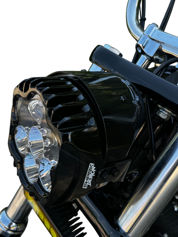 CUSTOM DYNAMICS LED Headlight - Shark Demon? - Pedestal Mount SD2-PM-W