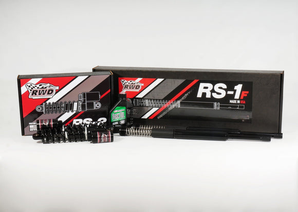 RWD V-Twin RS-2 Touring Performance Suspension Package with RS-2 rear shocks, RS-1F front cartridges and Maxima 10wt fork oil for 2014–2025 Harley‑Davidson Touring models