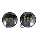Pair of 4.5-inch black LED auxiliary projector lamps for Harley-Davidson motorcycles