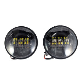 Pair of 4.5-inch black LED auxiliary projector lamps for Harley-Davidson motorcycles