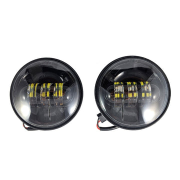 Pair of 4.5-inch black LED auxiliary projector lamps for Harley-Davidson motorcycles