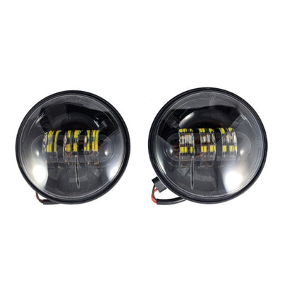 Pair of 4.5-inch black LED auxiliary projector lamps for Harley-Davidson motorcycles