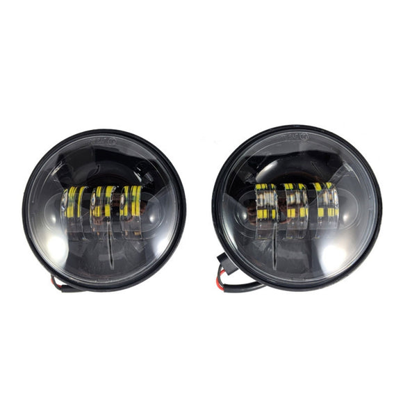 Pair of 4.5-inch black LED auxiliary projector lamps for Harley-Davidson motorcycles