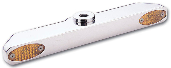 Chrome Millennium billet aluminum turn signal bar with elliptical amber lenses for Harley-Davidson Wide Glide (FXWG/FXST/FXDWG) #401710