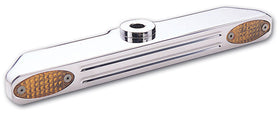 Millennium chrome ball-milled billet turn signal bar with elliptical amber lenses for Harley-Davidson Wide Glide (fits FXWG, FXST, FXSTC, FXDWG)
