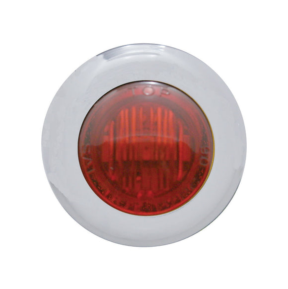 1-1/8-inch mini marker light with stainless steel bezel, 3 red LEDs, dual-function red lens