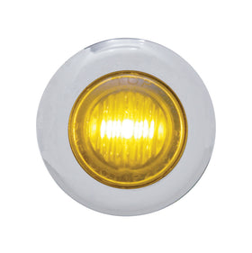 1-1/8" dual-function mini marker light with clear lens, 3 amber LEDs, stainless steel bezel