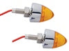 Pair of Bullet Mini Marker Lights with chrome bezel, amber lens, and single white LED