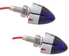 Bullet Mini Marker Lights #402260 — pair, chrome bezel, blue lens, single white LED, 6mm stud mount