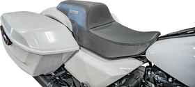 SLYFOX Drifter Tour Seat - Vinyl w/ Slipstop - Gray Logo - FL '23-'24 4685B-Slyfox