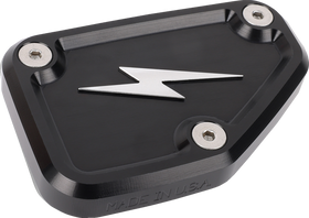 THRASHIN SUPPLY CO. Master Cylinder Cover - Brake - Front - Black/Twice-Cut TSC-3178-4