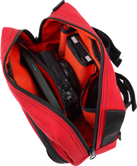 THRASHIN SUPPLY CO. Handlebar Bag Plus - Red THB-0017