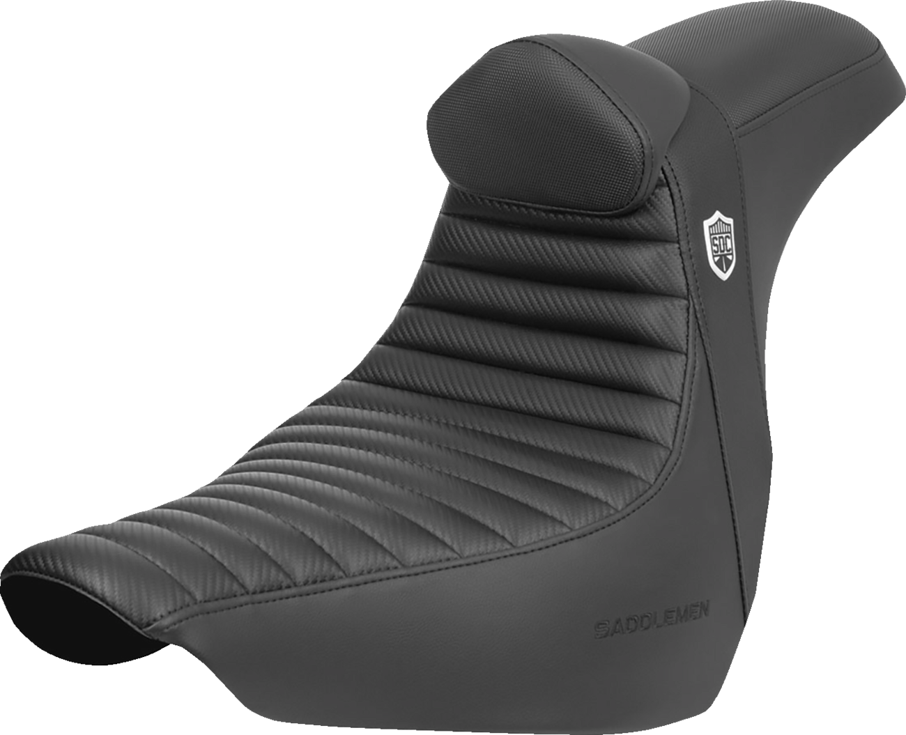 SADDLEMEN Pro Series SDC Performance Seat - w/ Backrest - Tuck-n-Roll/Carbon Fiber - Gripper - FLSB/FX '18-'24 SC81829TB